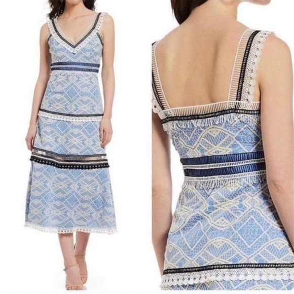 Gianni Bini Tiered blue dress size 4 - Picture 4 of 5